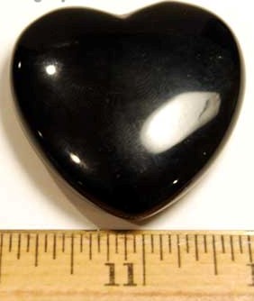 Black Obsidian Puffy Hearts