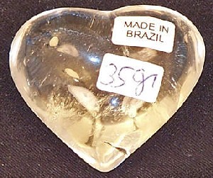 Brazilian Clear Quartz Crystal Puffy Hearts
