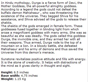 Durga Idol In Sunstone