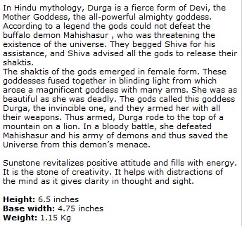 Durga Idol In Sunstone