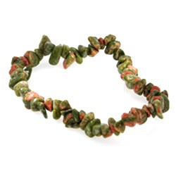 Unakite Gemstone Chip Bracelet