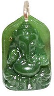 Green Jade Ganesha Locket Pendant