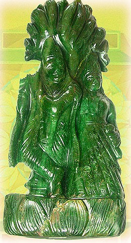 Green Jade Radha Krishna Statue