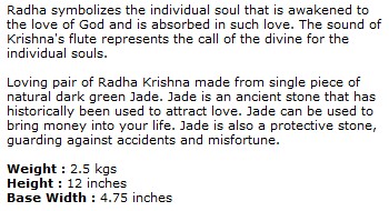 Green Jade Radha Krishna Statue