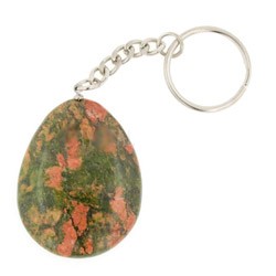 Unakite Disc Fob Keyring