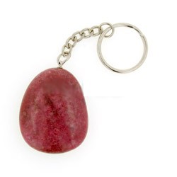 Rhodonite Disc For Key Ring