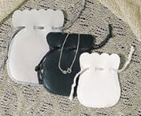 Scalloped Leatherette Drawstring Pouches 