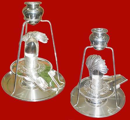 Large Sphatik Shivling With Silver Yoni Base