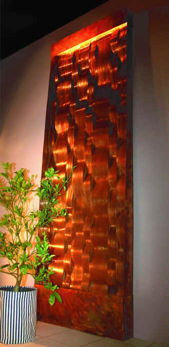 Copper Ripple Wall Water Fountain