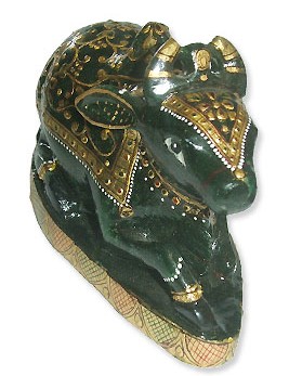 Nandi The Bull In Natural Green Jade