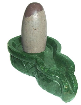 Narmada Lingam With Green Jade Yoni Base