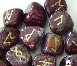Plum Jasper Engraved Runes Sets
