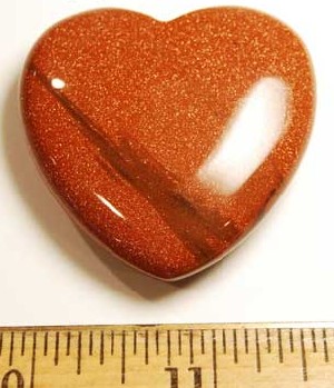 Red Goldstone Flat Heart