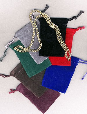 Velour Textured Drawstring Pouches 