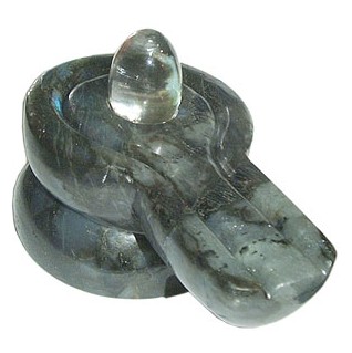  Sphatik Lingam With Labradorite Yoni Base