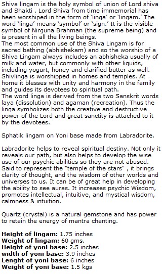  Sphatik Lingam With Labradorite Yoni Base
