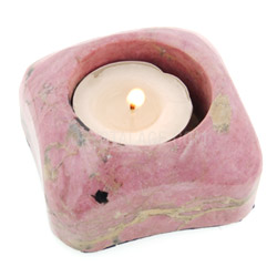 Rhodonite Shallow Tea Light Holder