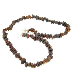 Tiger Iron Jasper Gemstone Chip Necklace