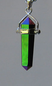 Titanium Rainbow Flame Quartz Swingle Pendants 