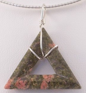 Unakite Triangle Pendant