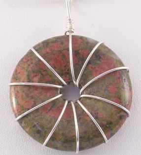 Unakite Donut Pendants