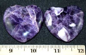 Chevron Amethyst Puffy Hearts