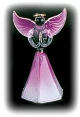 Amethyst Angel with Candle Figurines
