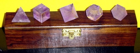 AMETHYST SACRED GEOMETRY SET / PLATONIC SOLIDS