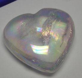Aqua Opal Rainbow Aura Puffy Hearts