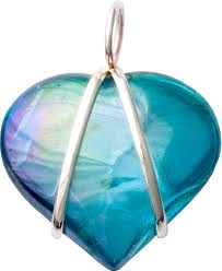 Aqua Aura Heart Pendant