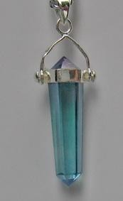 Aqua Aura Quartz Swingle Pendants 