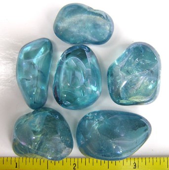 Aqua Aura Tumbled Stones