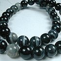 Black Lace Agate Round Beads
