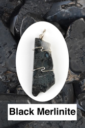 Black Merlinite Wire Wrapped Pendants