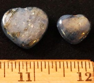 Blue Kyanite Puffy Hearts