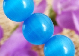 Blue Cat's Eye Opal Gemstone Round Bead 