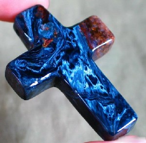 Blue Pietersite Cross Pendant 