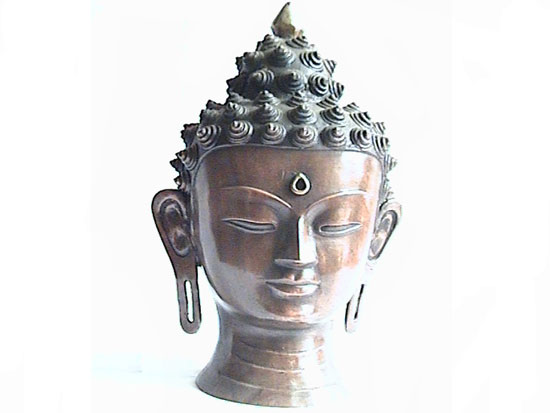 Buddha Head Brass Statue