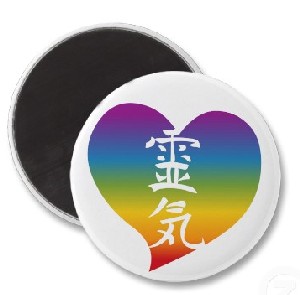 Rainbow Reiki Heart Fridge Magnets