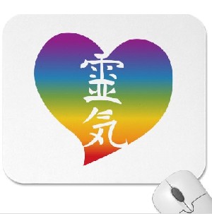 Rainbow Reiki Heart Mouse Mats