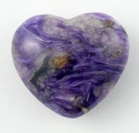 Charoite Puffy Hearts