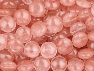 Cherry Quartz Puffed Coins Beads