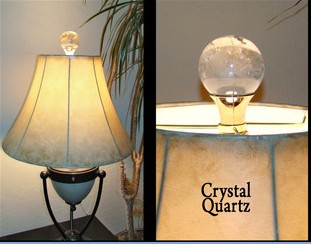 Lamp Finial Crystal Tops In Clear Quartz