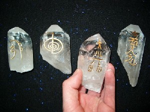 Natural Quartz Points Usui Reiki Set of 4 