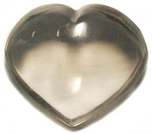 Clear Smoky Quartz Puffy Heart 