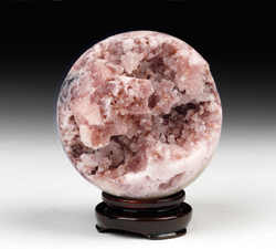 Rare Cranberry Quartz Geode Sphere
