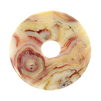 Crazy Lace Agate Donut Pendant