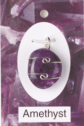 Amethyst Wire Wrapped Stone Pendants