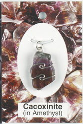 Cacoxinite In Amethyst Wire Wrapped Stone 