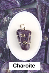 Charoite Wire Wrapped Stone Pendants